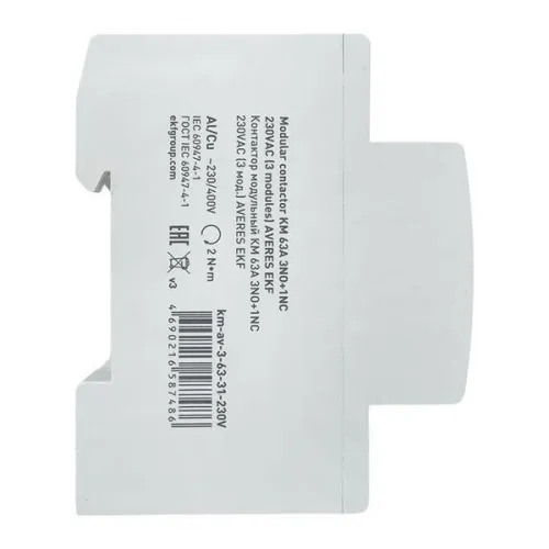 Контактор модульный КМ 63А 3NO+1NC 230В AC (3 мод.) AVERES EKF km-av-3-63-31-230V фото 8