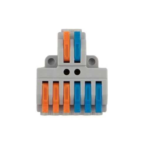 Клемма строительно-монтажная СМК проходная разветвительная 2п с монтажной площадкой 1 ввод 3 вывода на полюс Rexant 07-5234 фото 4