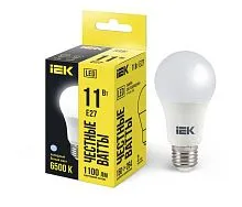 Лампа светодиодная A60 11Вт грушевидная 230В 6500К E27 IEK LLE-A60-11-230-65-E27