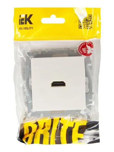 Розетка СП BRITE HDMI РHDMI-0-БрБ механизм бел. IEK BR-H10-K01 фото 3