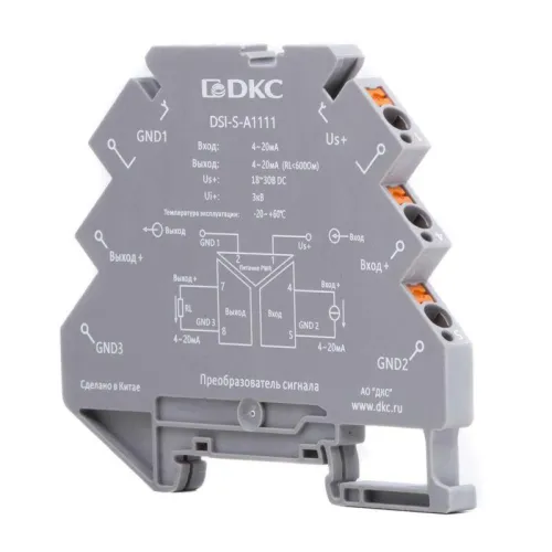 Преобразователь сигнала DSI 6.2мм 1 вход 4-20мА 1 выход 4-20мА DKC DSI-S-A1111