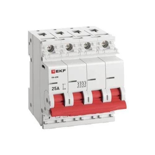 Выключатель нагрузки 4п 25А ВН-63N PROxima EKF S63425 фото 3
