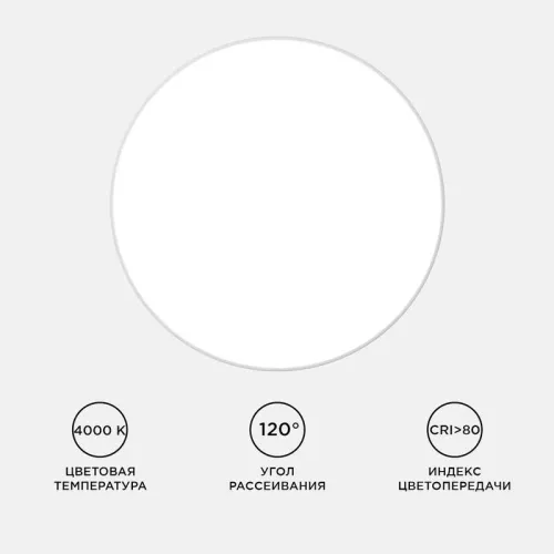 Светильник светодиодный SPA 40Вт 4000К IP54 3200лм 230В 50Гц d370х30мм накладной бел. Apeyron 18-146 фото 10