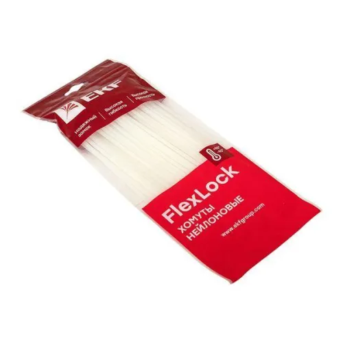 Хомут P6.6 3.6х200 FlexLock стандартный бел. (уп.100шт) PROxima EKF plc-fl-ctsw-3.6x200 фото 2
