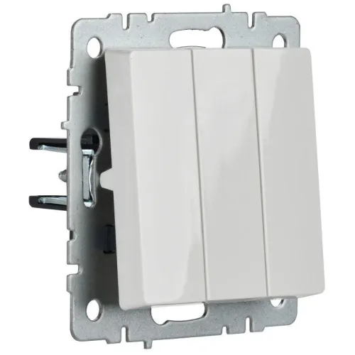 Выключатель 3-кл. СП BRITE ВС10-3-0-БрБ 10А механизм бел. IEK BR-V30-0-10-K01 фото 5