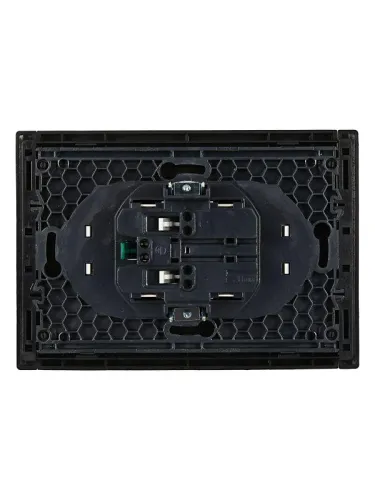 Розетка 2-м СП FORTE&PIANO FP124 16А с заземл. без защ. шторок безвинт. крепл. черн. IEK FP-R21-16-1-K02 фото 3