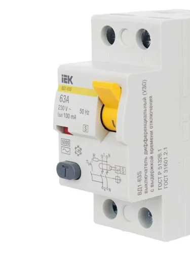 Выключатель дифференциального тока (УЗО) 2п 63А 100мА тип ACS ВД1-63S KARAT IEK MDV12-2-063-100 фото 10
