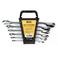 Набор гаечных комбинированных трещоточных ключей с переключателем реверса НТКП-6 (8-17) KBT-PROFESSIONAL КВТ 91952