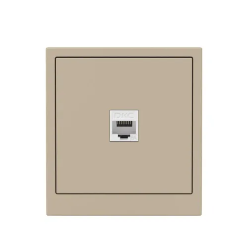 Розетка компьютерная 1-м KANT RJ45 кат.6A без шторки ванильн. марципан DKC 7015673 фото 6