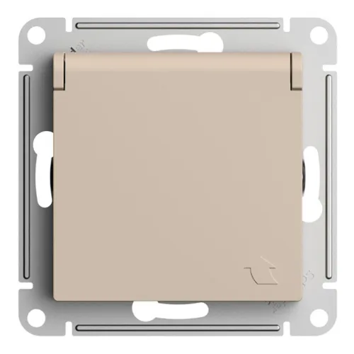 Розетка AtlasDesign 16А IP20 с заземл. защ. шторки с крышкой механизм песочн. SE ATN001246 фото 3