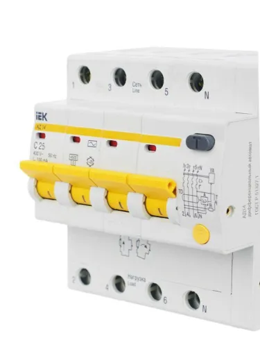 Выключатель автоматический дифференциального тока 4п C 25А 100мА тип AC 4.5кА АД-14 KARAT IEK MAD10-4-025-C-100 фото 9