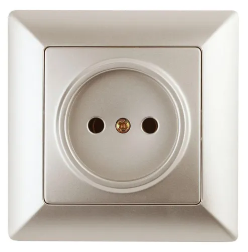 Розетка 1-м СП Solo 4-201-04 2P 16А 250В IP20 без заземл. шампань Intro Б0053644