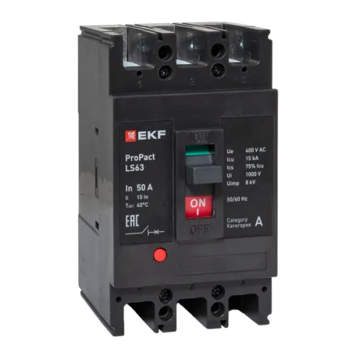 Выключатель автоматический 3п 50А 15кА LS63 ProPact EKF mccb-63-15-3-50-ls