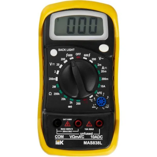 Мультиметр цифровой Master MAS838L IEK TMD-3L-838 фото 5