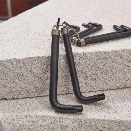 Набор ключей имбусовых TORX T10-T50 CrV 9шт оксидированные на кольце Kranz KR-12-5203 фото 4