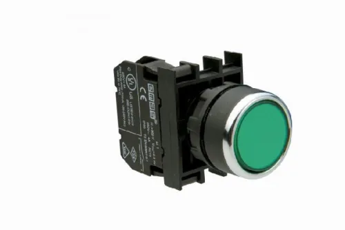 Кнопка нажимная круглая зел. (2НО) EMAS B101DY