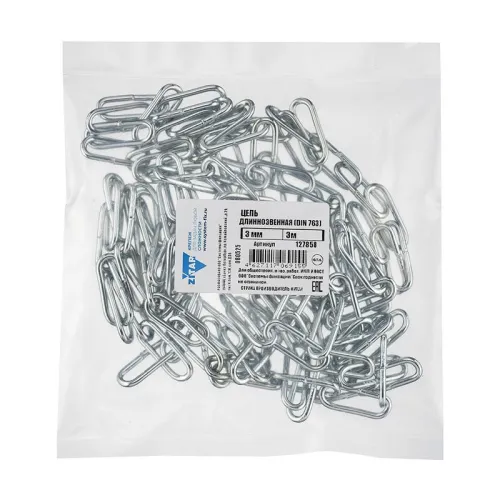 Цепь длиннозвенная 3мм DIN 763 (3м) Tech-Krep/Zitar 127858