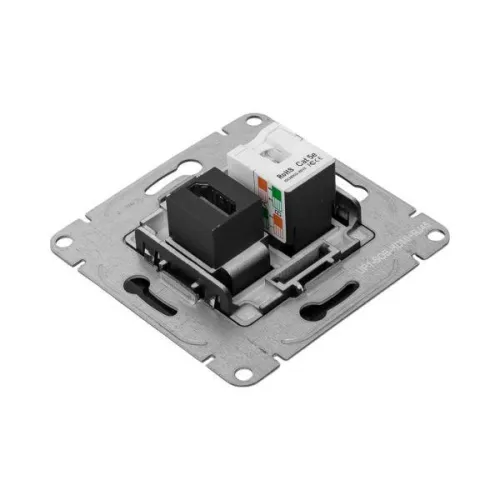 Розетка СП Эпика HDMI + RJ45 кат.5 механизм черн. EKF UP1-SOB-HDMI+RJ45 фото 8