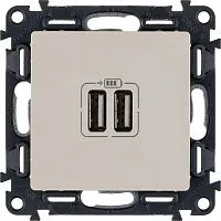Розетка USB 2-м Valena Life 240В/5В 1500мА с лицев. панелью механизм сл. кость Leg 753512