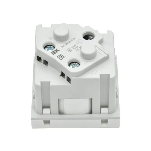 Розетка PRIMER 45град. с заземл. защ. шторки винт. зажим РКС-20-30-П-45 бел. IEK PR-KK40D-RSZH-2-2-45-K01 фото 6