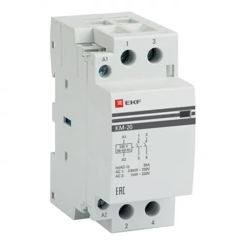 Контактор модульный КМ 20А 2NО (2 мод.) EKF km-2-20-20 фото 3