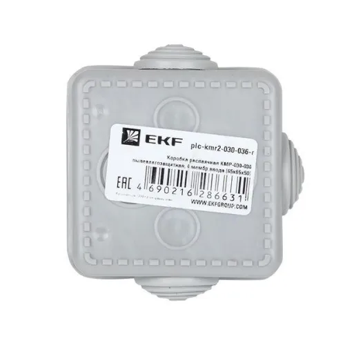Коробка распаячная КМР-030-036 пылевлагозащ. 4 мембранных ввода 65х65х50 розн. стикер PROxima EKF plc-kmr2-030-036-r фото 3