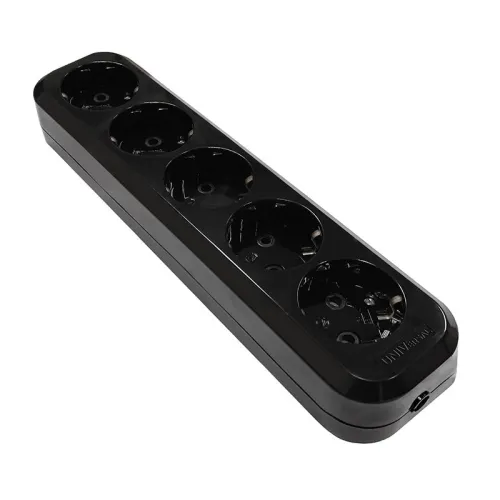 Колодка удлинителя 5-м с заземл. АБС-пластик черн. UNIVersal 2238