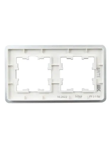 Рамка 2-м BRITE РУ-2-1-Бр метал. алюм. RE IEK BR-M22-M-01-K47 фото 4