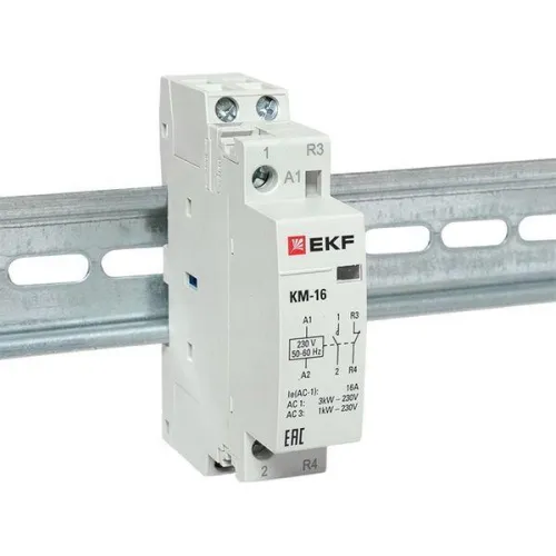 Контактор модульный КМ 16А NО+NC (1 мод.) EKF km-1-16-11 фото 3