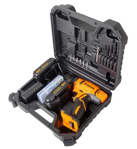 Дрель-шуруповерт аккумуляторная ДА-20Л-2КА с набором оснастки 65 предметов Вихрь 72/14/36 фото 2