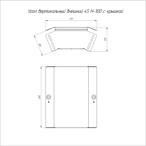 Угол вертикальный внешний 45град. 300х100 с крышкой Стандарт Промрукав PR16.0560 фото 2