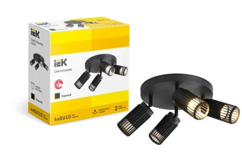 Светильник 4209 потолочный 4хGU10 черн. IEK LT-UPB0-4209-GU10-4-K02 фото 2
