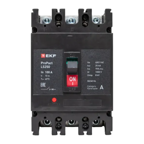 Выключатель автоматический 3п 100А 25кА LS250 ProPact EKF mccb-250-25-3-100-ls фото 5