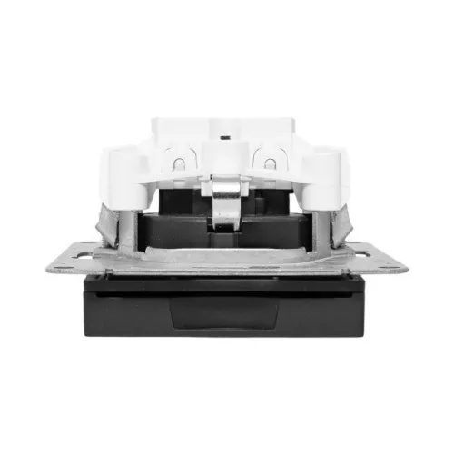 Розетка СП Эпика 16А IP44 с заземл. защ. шторки с крышкой механизм черн. EKF UP1-SOB-111-44 фото 3