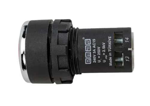 Кнопка нажимная моноблочная 22мм IP 40 1НО+1НЗ красн. EMAS MB102DK фото 2