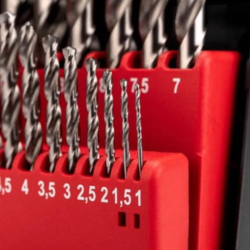 Набор сверл по металлу 1-10мм (через 0.5мм) Р6М5 цилиндрический хвостовик 19шт Kranz KR-91-0635 фото 4