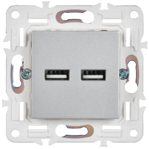 Розетка USB A+A 3.1А SKANDY SK-R15S серебр. IEK SK-U21-D31-K23 фото 2