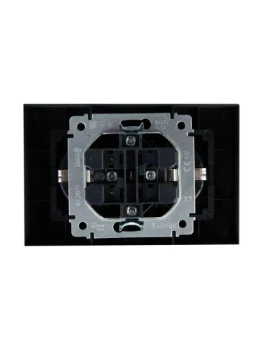 Розетка 2-м СП BRITE РСш12-3-БрМ 16А в сборе с заземл. защ. шторки маренго IEK BR-R24-16-K35-F фото 4