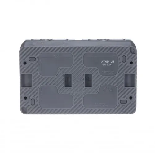 Розетка 2-м ОП AtlasDesign PROFI 16А IP54 заземл. защ. шторки антрацит SE ATN544026 фото 5