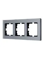 Рамка 3-местн. гориз. VESNA стекло асфальт матов. LEZARD 742-M6980-148