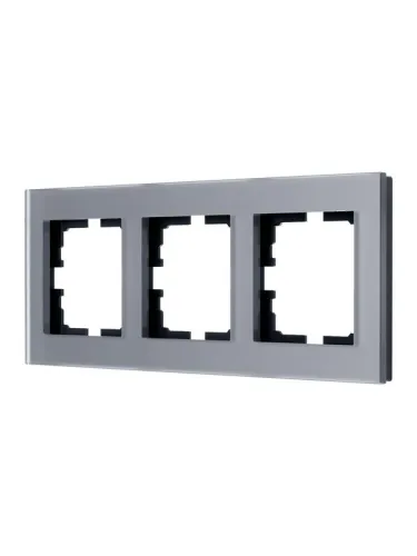Рамка 3-местн. гориз. VESNA стекло асфальт матов. LEZARD 742-M6980-148