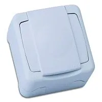 Розетка IP55 с заземл. и крышкой бел. Makel 36001029