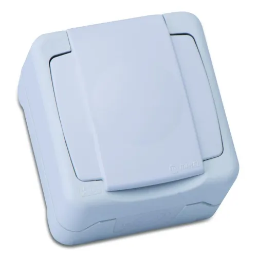 Розетка IP55 с заземл. и крышкой бел. Makel 36001029