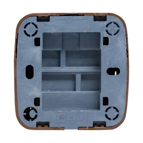 Выключатель 2-кл. 2п ОП Минск 10А IP20 с индикатором темн. дерево EKF EGV10-123-40 фото 2