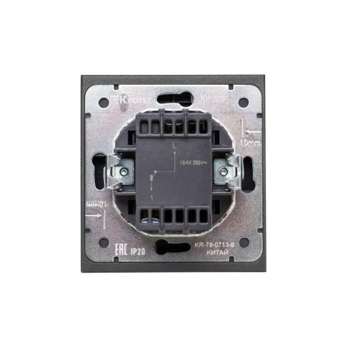 Выключатель 1-кл. СП STRONG MIELE 10А с подсветкой графит Kranz KR-78-0713-6 фото 7