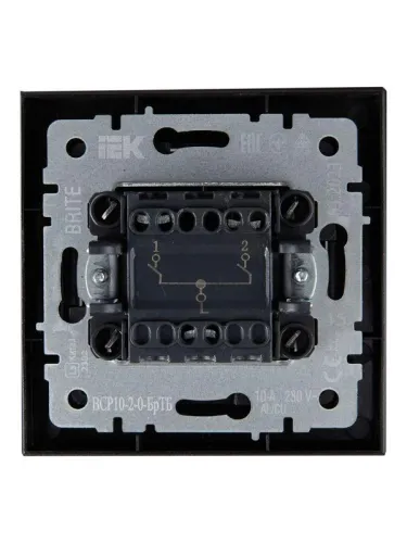 Выключатель 2-кл. СП BRITE ВСР10-2-0-БрТБ 10А в сборе бр. IEK BR-V20-0-10-K45-F фото 4