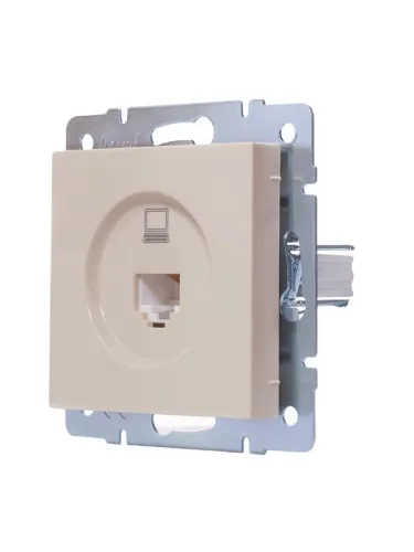 Розетка компьютерная 1-м СП Vesna механизм крем. LEZARD 742-0388-139 фото 3