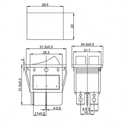 Выключатель клавишный 250В 15А (6с) ON-OFF зел. с подсветкой ДВОЙНОЙ (RWB-511 SC-797) Rexant 36-2412 фото 2