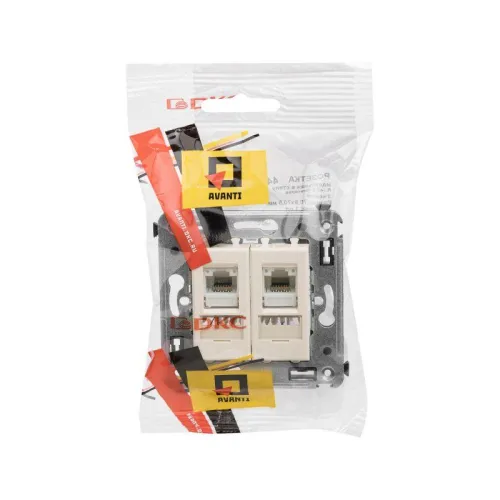 Розетка компьютерная 2-м СП Avanti "Ванильная дымка" RJ45 кат.6 DKC 4405294 фото 5