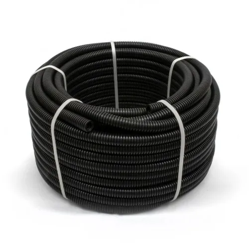 Труба гофрированная ПА d10мм НГ стойкая к УФ черн. (уп.50м) Промрукав PR02.0322 фото 2